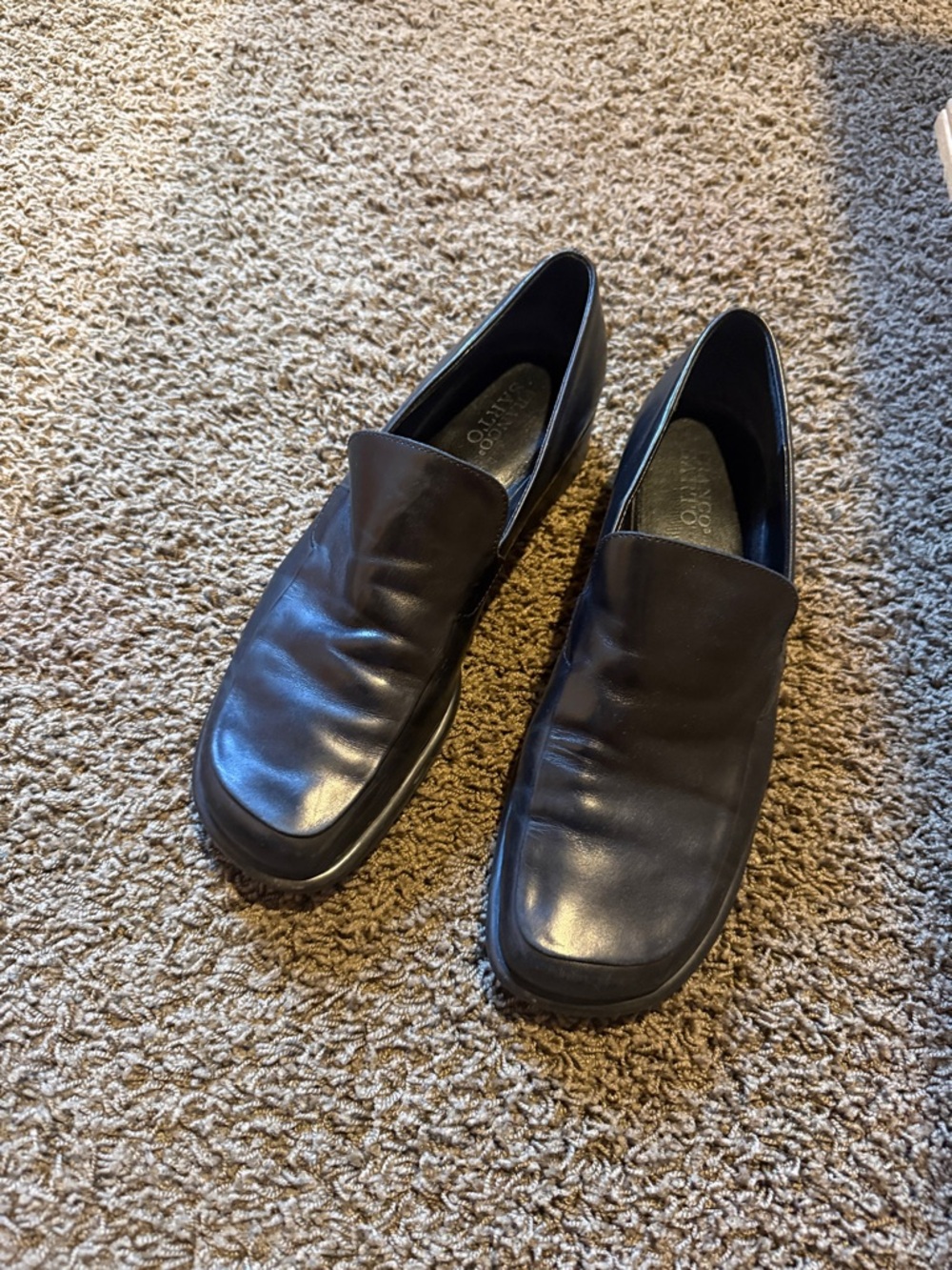 Franco Sarto Men's Black Leather Slip-On Loafers
